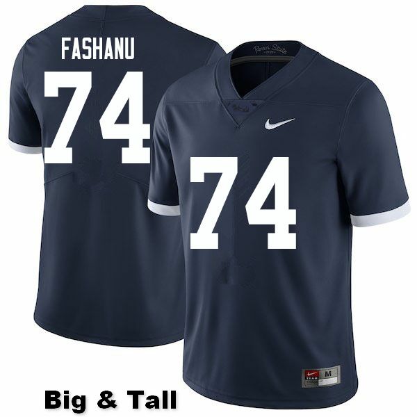 NCAA Nike Men's Penn State Nittany Lions Olu Fashanu #74 College Football Authentic Big & Tall Navy Stitched Jersey GZB0798KS